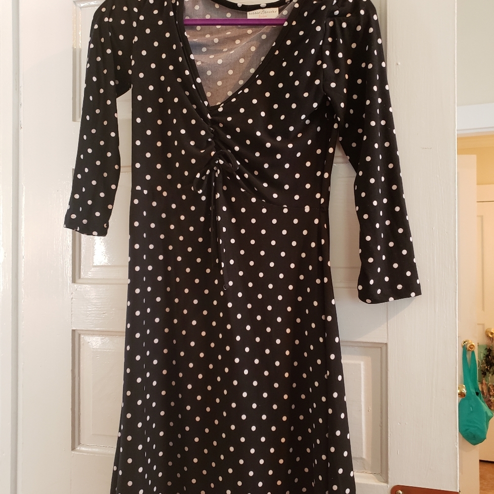 Black and white polka dot dress